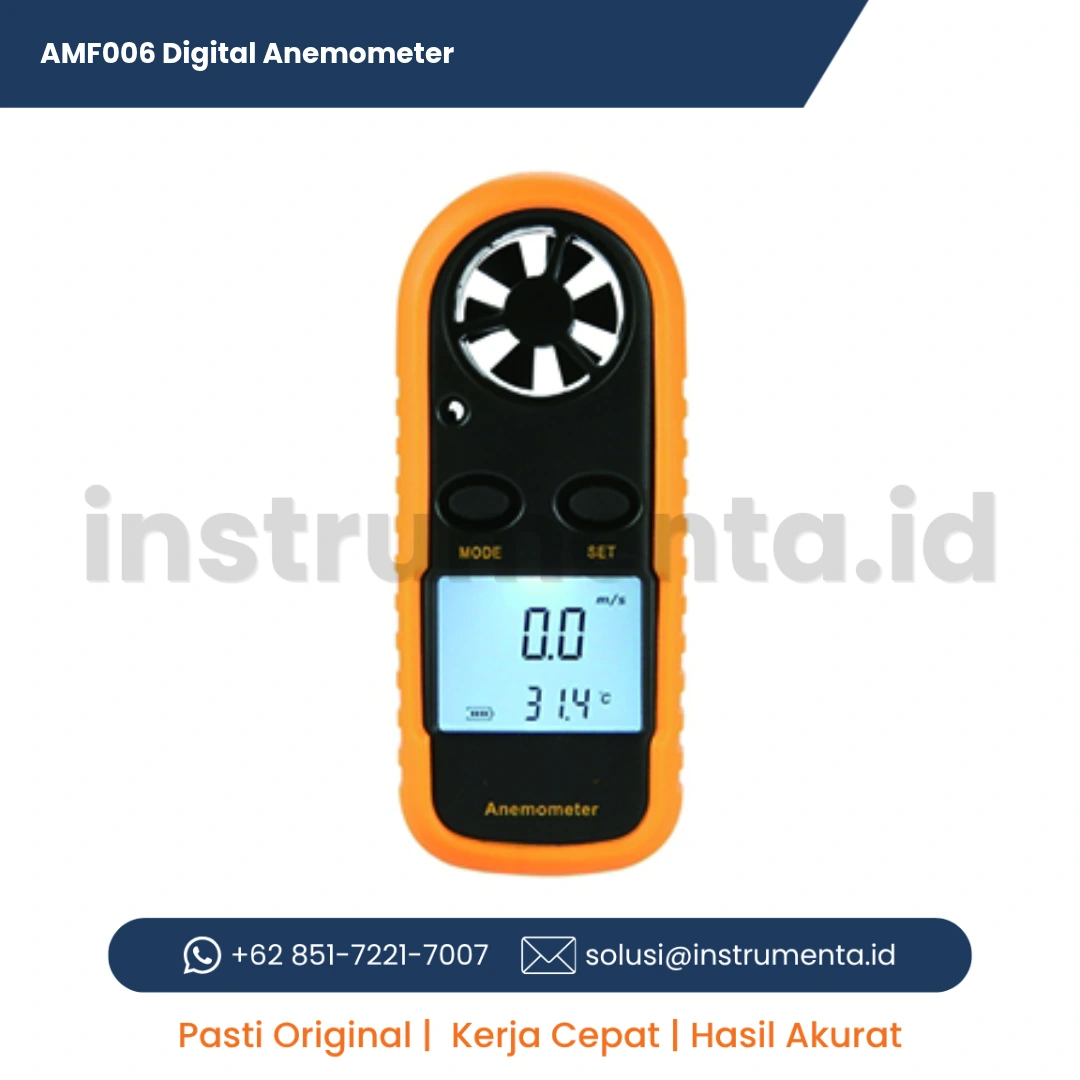 Official Supplier AMTAST AMF006 Digital Anemometer Alat Ukur Kecepatan Angin dan Suhu Udara Genggam